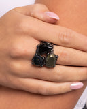 Aha Moment - Black Ring - Paparazzi Accessories Ring Bedazzle Me Pretty Mobile Fashion Boutique