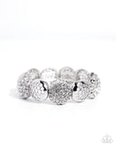 Airily Adorned - White Bracelet - Paparazzi Accessories Bracelet Bedazzle Me Pretty Mobile Fashion Boutique