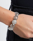Airily Adorned - White Bracelet - Paparazzi Accessories Bracelet Bedazzle Me Pretty Mobile Fashion Boutique