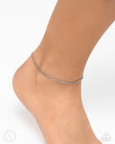 Aligned Age - Silver Anklet - Paparazzi Accessories Anklet Bedazzle Me Pretty Mobile Fashion Boutique