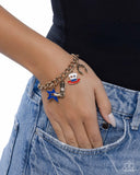 All-American Adornment - Gold Bracelet - Paparazzi Accessories Bracelet Bedazzle Me Pretty Mobile Fashion Boutique