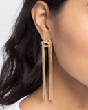 All STRANDS On Deck - Gold Post Earrings - Paparazzi Accessories Post Earrings Bedazzle Me Pretty Mobile Fashion Boutique