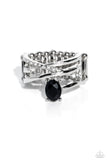 Alternating Allure - Black Ring - Paparazzi Accessories Ring Bedazzle Me Pretty Mobile Fashion Boutique