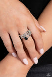 Alternating Allure - Black Ring - Paparazzi Accessories Ring Bedazzle Me Pretty Mobile Fashion Boutique