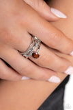 Alternating Allure - Brown Ring - Paparazzi Accessories Ring Bedazzle Me Pretty Mobile Fashion Boutique