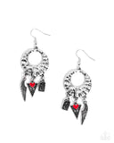 Alternative Angel - Red Earrings - Paparazzi Accessories Earrings Bedazzle Me Pretty Mobile Fashion Boutique