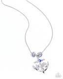 Anchored Accent - Blue Necklace - Paparazzi Accessories Necklace Bedazzle Me Pretty Mobile Fashion Boutique