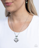 Anchored Accent - Green Necklace - Paparazzi Accessories Necklace Bedazzle Me Pretty Mobile Fashion Boutique