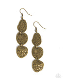 Ancient Archive - Brass Earrings - Paparazzi Accessories Earrings Bedazzle Me Pretty Mobile Fashion Boutique