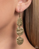 Ancient Archive - Brass Earrings - Paparazzi Accessories Earrings Bedazzle Me Pretty Mobile Fashion Boutique
