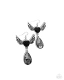 Angelic Accomplishment - Black Earrings - Paparazzi Accessories Earrings Bedazzle Me Pretty Mobile Fashion Boutique