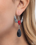 Angelic Accomplishment - Red Earrings - Paparazzi Accessories Earrings Bedazzle Me Pretty Mobile Fashion Boutique
