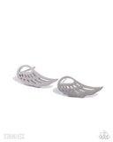 Angelic Advance - Silver Post Earrings - Paparazzi Accessories Post Earrings Bedazzle Me Pretty Mobile Fashion Boutique