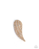 Angelic Affection - Gold Brooch - Paparazzi Accessories Brooch Bedazzle Me Pretty Mobile Fashion Boutique