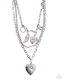 Angelic Ambition - White Necklace - Paparazzi Accessories Necklace Bedazzle Me Pretty Mobile Fashion Boutique
