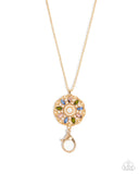 Angelic Arrangement - Gold Lanyard - Paparazzi Accessories Lanyard Bedazzle Me Pretty Mobile Fashion Boutique