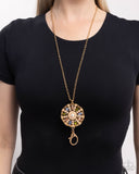 Angelic Arrangement - Gold Lanyard - Paparazzi Accessories Lanyard Bedazzle Me Pretty Mobile Fashion Boutique