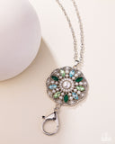 Angelic Arrangement - Green Lanyard - Paparazzi Accessories Lanyard Bedazzle Me Pretty Mobile Fashion Boutique