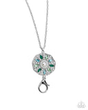 Angelic Arrangement - Green Lanyard - Paparazzi Accessories Lanyard Bedazzle Me Pretty Mobile Fashion Boutique