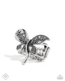 Animated Amusement - Silver Ring - Paparazzi Accessories Ring Bedazzle Me Pretty Mobile Fashion Boutique