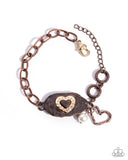 Antiqued Admiration & Rustic Reign - Copper Necklace & Bracelet Set - Paparazzi Accessories Necklace Bedazzle Me Pretty Mobile Fashion Boutique