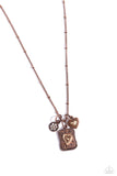 Antiqued Admiration & Rustic Reign - Copper Necklace & Bracelet Set - Paparazzi Accessories Necklace Bedazzle Me Pretty Mobile Fashion Boutique