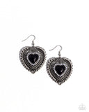 Antiqued Advocate - Black Earrings - Paparazzi Accessories Earrings Bedazzle Me Pretty Mobile Fashion Boutique