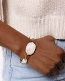 Apartment Accent - Brown Bracelet - Paparazzi Accessories Bracelet Bedazzle Me Pretty Mobile Fashion Boutique