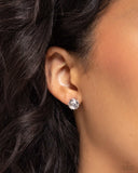 April Breathtaking Birthstone - White Post Earrings - Paparazzi Accessories Post Earrings Bedazzle Me Pretty Mobile Fashion Boutique