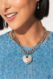 Ardent Affection - White Necklace - Paparazzi Accessories Necklace Bedazzle Me Pretty Mobile Fashion Boutique