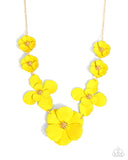 Arranged Aria - Yellow Necklace - Paparazzi Accessories Necklace Bedazzle Me Pretty Mobile Fashion Boutique