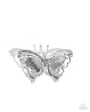 Articulate Aerial - White Brooch - Paparazzi Accessories Brooch Bedazzle Me Pretty Mobile Fashion Boutique