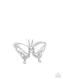 Articulate Aerial - White Brooch - Paparazzi Accessories Brooch Bedazzle Me Pretty Mobile Fashion Boutique