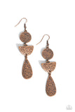 Artisanal Allure - Copper Earrings - Paparazzi Accessories Earrings Bedazzle Me Pretty Mobile Fashion Boutique