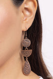 Artisanal Allure - Copper Earrings - Paparazzi Accessories Earrings Bedazzle Me Pretty Mobile Fashion Boutique