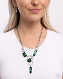 Artistic Elegance - Green Necklace - Paparazzi Accessories Necklace Bedazzle Me Pretty Mobile Fashion Boutique