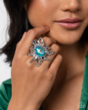 Artistic Movement - Blue Ring - Paparazzi Accessories Ring Bedazzle Me Pretty Mobile Fashion Boutique