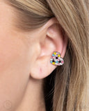 As Far As It GLOWS - Multi Cuff Earrings - Paparazzi Accessories Post Earrings Bedazzle Me Pretty Mobile Fashion Boutique