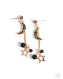 Astral Admiration - Black Post Earrings - Paparazzi Accessories Post Earrings Bedazzle Me Pretty Mobile Fashion Boutique