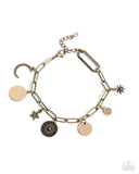 Astral Ambience - Brass Complete Look  - Paparazzi Accessories Bedazzle Me Pretty Mobile Fashion Boutique
