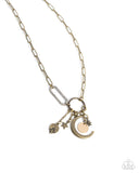 Astral Ambience - Brass Complete Look  - Paparazzi Accessories Bedazzle Me Pretty Mobile Fashion Boutique