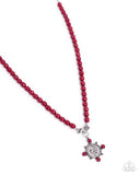 Athenian Affection - Red Necklace - Paparazzi Accessories Necklace Bedazzle Me Pretty Mobile Fashion Boutique