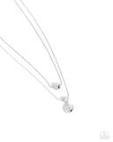Attractive Austen - White Necklace - Paparazzi Accessories Necklace Bedazzle Me Pretty Mobile Fashion Boutique