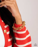 Audible Shimmer - Gold Bracelet - Paparazzi Accessories Bracelet Bedazzle Me Pretty Mobile Fashion Boutique
