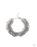 Audible Shimmer - Silver Bracelet - Paparazzi Accessories Bracelet Bedazzle Me Pretty Mobile Fashion Boutique