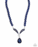 Avant-Garde Adornment - Blue Necklace - Paparazzi Accessories Necklace Bedazzle Me Pretty Mobile Fashion Boutique