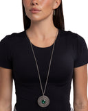 Aztec Apex - Green Necklace - Paparazzi Accessories Necklace Bedazzle Me Pretty Mobile Fashion Boutique