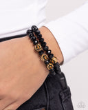 Speckled Sentiment - Black Bracelet - Paparazzi Accessories