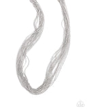 Backstage Ball - Silver Necklace - Paparazzi Accessories Necklace Bedazzle Me Pretty Mobile Fashion Boutique