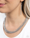 Backstage Ball - Silver Necklace - Paparazzi Accessories Necklace Bedazzle Me Pretty Mobile Fashion Boutique